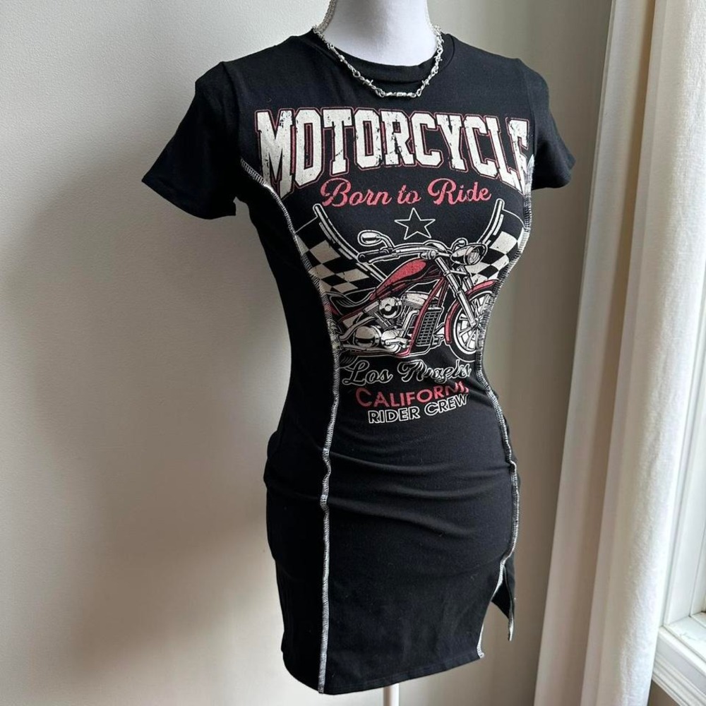 Windsor black & red women's biker mini dress Size Small/ Extra Small‎
